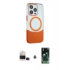 MARSİLYAN™- iPhone 14 Pro Max Kılıf Çekirdek Asil Özel Seri - Şeffaf 360 Full Body Arka Koruyucu + Siyah Bilvis Titan Kamera Lens