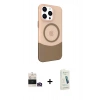 MARSİLYAN™- iPhone 14 Pro Max Kılıf Çekirdek Asil Özel Seri - Şeffaf Pasifik Cam Ekran Koruyucu + Bilvis Titan Kamera Lens - GD