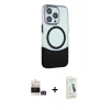 MARSİLYAN™- iPhone 14 Pro Max Kılıf Çekirdek Asil Özel Seri - Şeffaf Pasifik Cam Ekran Koruyucu + Bilvis Titan Kamera Lens - GD