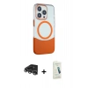 MARSİLYAN™- iPhone 14 Pro Max Kılıf Çekirdek Asil Özel Seri - Şeffaf Pasifik Cam Ekran Koruyucu + Raze Metal Kamera Lens - GS