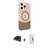 MARSİLYAN™- iPhone 14 Pro Max Kılıf Çekirdek Asil Özel Seri - Şeffaf Pasifik Cam Ekran Koruyucu + Raze Metal Kamera Lens - GS