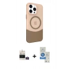 MARSİLYAN™- iPhone 14 Pro Max Kılıf Çekirdek Asil Özel Seri - Şeffaf Royal Nano Ekran Koruyucu + Bilvis Titan Kamera Lens - GD