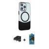 MARSİLYAN™- iPhone 14 Pro Max Kılıf Çekirdek Asil Özel Seri - Siyah 18D Cam Ekran Koruyucu + Raze Metal Kamera Lens - GS