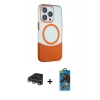 MARSİLYAN™- iPhone 14 Pro Max Kılıf Çekirdek Asil Özel Seri - Siyah 18D Cam Ekran Koruyucu + Raze Metal Kamera Lens - GS