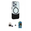 MARSİLYAN™- iPhone 14 Pro Max Kılıf Çekirdek Asil Özel Seri - Siyah 18D Cam Ekran Koruyucu + Siyah Bilvis Titan Kamera Lens
