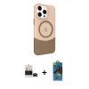 MARSİLYAN™- iPhone 14 Pro Max Kılıf Çekirdek Asil Özel Seri - Siyah 18D Cam Ekran Koruyucu + Siyah Bilvis Titan Kamera Lens