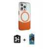 MARSİLYAN™- iPhone 14 Pro Max Kılıf Çekirdek Asil Özel Seri - Siyah 18D Cam Ekran Koruyucu + PVD Metal Kamera Lens - TU