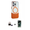 MARSİLYAN™- iPhone 14 Pro Max Kılıf Çekirdek Asil Özel Seri - Siyah 360 Mat Full Body Arka Koruyucu + Bilvis Titan Kamera Lens - DNMR