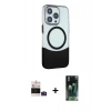 MARSİLYAN™- iPhone 14 Pro Max Kılıf Çekirdek Asil Özel Seri - Siyah 360 Mat Full Body Arka Koruyucu + Bilvis Titan Kamera Lens - DNMR