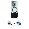MARSİLYAN™- iPhone 14 Pro Max Kılıf Çekirdek Asil Özel Seri - Siyah 3D Antistatik Cam Ekran Koruyucu + Bilvis Titan Kamera Lens - GD
