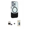 MARSİLYAN™- iPhone 14 Pro Max Kılıf Çekirdek Asil Özel Seri - Siyah 6D Mat Seramik Hayalet Nano Ekran Koruyucu + Bilvis Titan Kamera Lens - GD