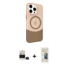 MARSİLYAN™- iPhone 14 Pro Max Kılıf Çekirdek Asil Özel Seri - Siyah 6D Mat Seramik Hayalet Nano Ekran Koruyucu + Bilvis Titan Kamera Lens - DNMR