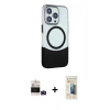 MARSİLYAN™- iPhone 14 Pro Max Kılıf Çekirdek Asil Özel Seri - Siyah 6D Mat Seramik Hayalet Nano Ekran Koruyucu + Bilvis Titan Kamera Lens - DNMR