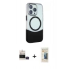 MARSİLYAN™- iPhone 14 Pro Max Kılıf Çekirdek Asil Özel Seri - Siyah 6D Mat Seramik Hayalet Nano Ekran Koruyucu + Bilvis Titan Kamera Lens - SH