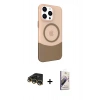 MARSİLYAN™- iPhone 14 Pro Max Kılıf Çekirdek Asil Özel Seri - Siyah Bilvis 3D Mat Cam Ekran Koruyucu + Raze Metal Kamera Lens - GD