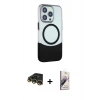 MARSİLYAN™- iPhone 14 Pro Max Kılıf Çekirdek Asil Özel Seri - Siyah Bilvis 3D Mat Cam Ekran Koruyucu + Raze Metal Kamera Lens - GD