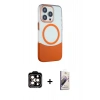 MARSİLYAN™- iPhone 14 Pro Max Kılıf Çekirdek Asil Özel Seri - Siyah Bilvis 3D Mat Cam Ekran Koruyucu + PVD Metal Kamera Lens - TU