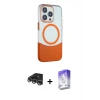 MARSİLYAN™- iPhone 14 Pro Max Kılıf Çekirdek Asil Özel Seri - Siyah Bilvis 5in1 3D Magic Cam Ekran Koruyucu + Raze Metal Kamera Lens - GS