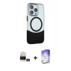 MARSİLYAN™- iPhone 14 Pro Max Kılıf Çekirdek Asil Özel Seri - Siyah Bilvis 5in1 3D Magic Cam Ekran Koruyucu + Bilvis Titan Kamera Lens - GD