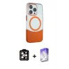 MARSİLYAN™- iPhone 14 Pro Max Kılıf Çekirdek Asil Özel Seri - Siyah Bilvis 5in1 3D Magic Cam Ekran Koruyucu + PVD Metal Kamera Lens - TU