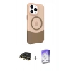 MARSİLYAN™- iPhone 14 Pro Max Kılıf Çekirdek Asil Özel Seri - Siyah Bilvis 5in1 3D Magic Cam Ekran Koruyucu + Raze Metal Kamera Lens - GD