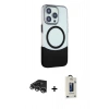 MARSİLYAN™- iPhone 14 Pro Max Kılıf Çekirdek Asil Özel Seri - Siyah Bilvis Hayalet Cam Ekran Koruyucu + Raze Metal Kamera Lens - GS