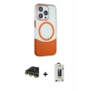 MARSİLYAN™- iPhone 14 Pro Max Kılıf Çekirdek Asil Özel Seri - Siyah Bilvis Hayalet Cam Ekran Koruyucu + Raze Metal Kamera Lens - GD