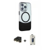 MARSİLYAN™- iPhone 14 Pro Max Kılıf Çekirdek Asil Özel Seri - Siyah Bilvis Hayalet Cam Ekran Koruyucu + Raze Metal Kamera Lens - GD