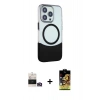 MARSİLYAN™- iPhone 14 Pro Max Kılıf Çekirdek Asil Özel Seri - Siyah Buffer Cam Ekran Koruyucu + Bilvis Titan Kamera Lens - GD