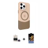 MARSİLYAN™- iPhone 14 Pro Max Kılıf Çekirdek Asil Özel Seri - Siyah Buffer Hayalet Cam Ekran Koruyucu + Bilvis Titan Kamera Lens - GD