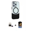 MARSİLYAN™- iPhone 14 Pro Max Kılıf Çekirdek Asil Özel Seri - Siyah Buffer Hayalet Cam Ekran Koruyucu + Bilvis Titan Kamera Lens - GD
