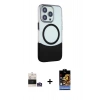MARSİLYAN™- iPhone 14 Pro Max Kılıf Çekirdek Asil Özel Seri - Siyah Buffer Hayalet Cam Ekran Koruyucu + Bilvis Titan Kamera Lens - GS
