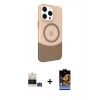 MARSİLYAN™- iPhone 14 Pro Max Kılıf Çekirdek Asil Özel Seri - Siyah Buffer Hayalet Cam Ekran Koruyucu + Bilvis Titan Kamera Lens - GS