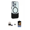 MARSİLYAN™- iPhone 14 Pro Max Kılıf Çekirdek Asil Özel Seri - Siyah Buffer Hayalet Cam Ekran Koruyucu + Bilvis Titan Kamera Lens - SH