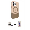 MARSİLYAN™- iPhone 14 Pro Max Kılıf Çekirdek Asil Özel Seri - Siyah Joko 5D Cam + Gold Bilvis Titan Kamera Lens