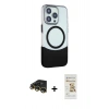 MARSİLYAN™- iPhone 14 Pro Max Kılıf Çekirdek Asil Özel Seri - Siyah Mat Seramik Nano Ekran Koruyucu + Raze Metal Kamera Lens - GD