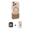 MARSİLYAN™- iPhone 14 Pro Max Kılıf Çekirdek Asil Özel Seri - Siyah Mat Seramik Nano Ekran Koruyucu + PVD Metal Kamera Lens - TU