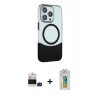MARSİLYAN™- iPhone 14 Pro Max Kılıf Çekirdek Asil Özel Seri - Siyah Polymer Nano Ekran Koruyucu + Bilvis Titan Kamera Lens - DNMR