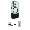 MARSİLYAN™- iPhone 14 Pro Max Kılıf Çekirdek Asil Özel Seri - Siyah Polymer Nano Ekran Koruyucu + Bilvis Titan Kamera Lens - GD