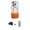 MARSİLYAN™- iPhone 14 Pro Max Kılıf Çekirdek Asil Özel Seri - Siyah Polymer Nano Ekran Koruyucu + Raze Metal Kamera Lens - GD