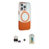 MARSİLYAN™- iPhone 14 Pro Max Kılıf Çekirdek Asil Özel Seri - Siyah Polymer Nano Ekran Koruyucu + Gümüş Bilvis Titan Kamera Lens