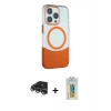 MARSİLYAN™- iPhone 14 Pro Max Kılıf Çekirdek Asil Özel Seri - Siyah Polymer Nano Ekran Koruyucu + Raze Metal Kamera Lens - GS
