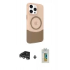 MARSİLYAN™- iPhone 14 Pro Max Kılıf Çekirdek Asil Özel Seri - Siyah Polymer Nano Ekran Koruyucu + Raze Metal Kamera Lens - GS