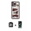 MARSİLYAN™- iPhone 14 Pro Max Kılıf Çekirdek Asil - Şeffaf 360 Full Body Arka Koruyucu + PVD Metal Kamera Lens - TU