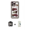 MARSİLYAN™- iPhone 14 Pro Max Kılıf Çekirdek Asil - Şeffaf Pasifik Cam Ekran Koruyucu + PVD Metal Kamera Lens - TU