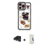 MARSİLYAN™- iPhone 14 Pro Max Kılıf Çekirdek Asil - Şeffaf Pasifik Cam Ekran Koruyucu + Raze Metal Kamera Lens - GS