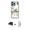 MARSİLYAN™- iPhone 14 Pro Max Kılıf Çekirdek Asil - Şeffaf Pasifik Cam Ekran Koruyucu + Raze Metal Kamera Lens - GD