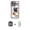 MARSİLYAN™- iPhone 14 Pro Max Kılıf Çekirdek Asil - Şeffaf Pasifik Cam Ekran Koruyucu + PVD Metal Kamera Lens - TU