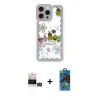 MARSİLYAN™- iPhone 14 Pro Max Kılıf Çekirdek Asil - Siyah 18D Cam Ekran Koruyucu + Gümüş Bilvis Titan Kamera Lens