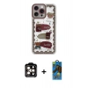 MARSİLYAN™- iPhone 14 Pro Max Kılıf Çekirdek Asil - Siyah 18D Cam Ekran Koruyucu + PVD Metal Kamera Lens - TU